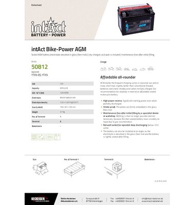 Μπαταρία Μοτοσυκλέτας YTX9-BS | battery-expert.gr