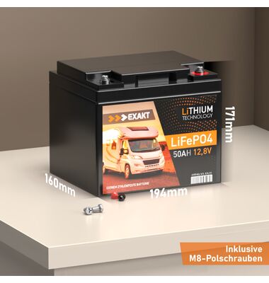 Μπαταρία Βαθιάς Εκφόρτισης Λιθίου EXAKT Lithium LifePO4 50Ah | battery-expert.gr