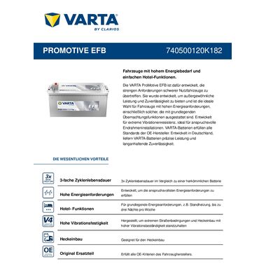 Μπαταρία Φορτήγου ProMotive EFB C40 240AH 1200A | battery-expert.gr