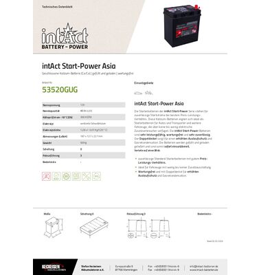 Μπαταρία Αυτοκινήτου START POWER 53520 40AH 300A | battery-expert.gr