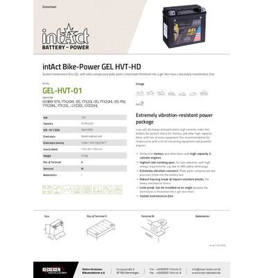 Μπαταρία Μοτοσυκλέτας YTX20HL-BS GEL 20AH | battery-expert.gr